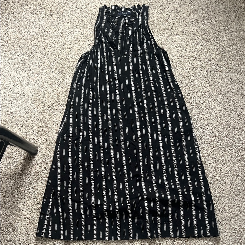 Madewell Black and White Patterned Sleeveless Dress XS